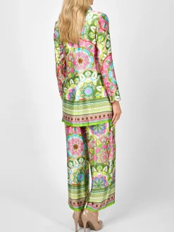 Favourbrook Camden Jacket Pink Green Rockingham Silk Satin-Women Short Jackets | Jackets & Coats