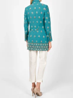 Favourbrook Camden Jacket Teal Wimbourne Linen-Women Short Jackets | Jackets & Coats