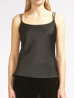 Favourbrook Camisole Bias Top Black Heavy Crepe Satin-Women Eveningwear | Eveningwear