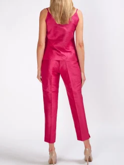 Favourbrook Camisole Bias Top Fuchsia Silverstone Silk Linen-Women Tops & Blouses