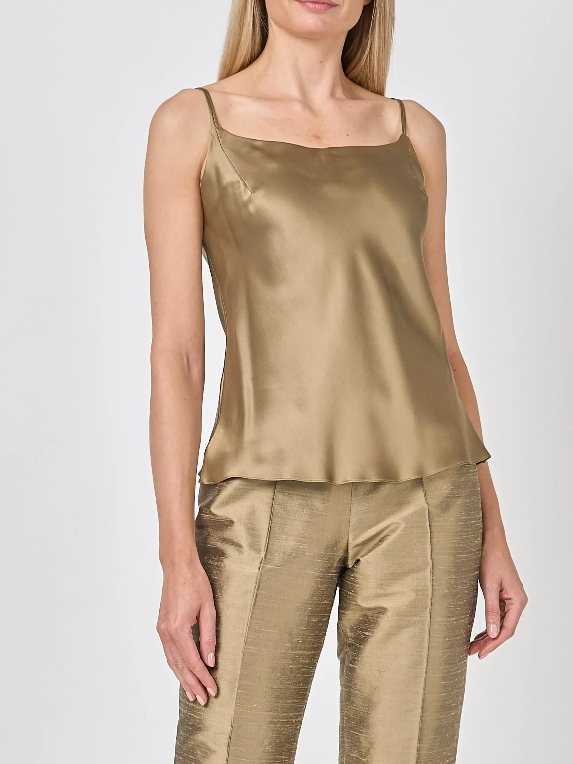 Favourbrook Camisole Bias Top Hay Gold Silk Crepe Satin-Women Eveningwear | Eveningwear