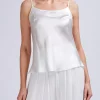 Favourbrook Camisole Bias Top Ivory Silk Crepe Satin-Women Tops & Blouses