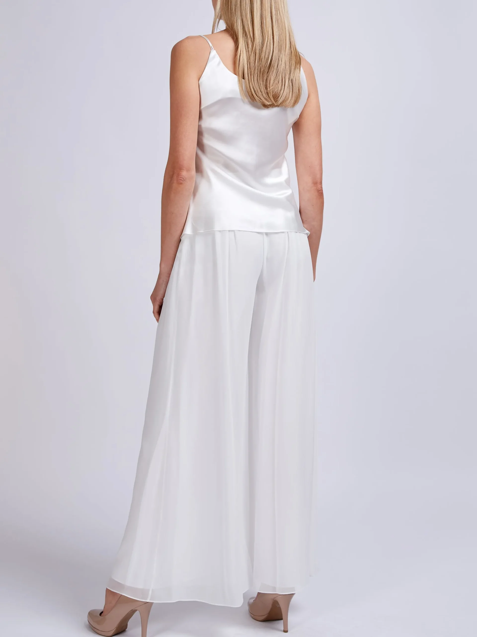 Favourbrook Camisole Bias Top Ivory Silk Crepe Satin-Women Tops & Blouses