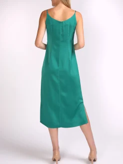Favourbrook Camisole Dress Emerald Saona Crepe Satin-Women Eveningwear | Eveningwear