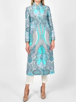 Favourbrook Carnaby Coat Aqua Rulaska Silk Satin-Women Mother Of The Bride | Jackets & Coats