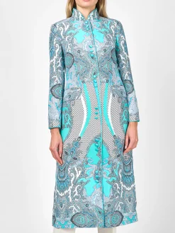 Favourbrook Carnaby Coat Aqua Rulaska Silk Satin-Women Mother Of The Bride | Jackets & Coats
