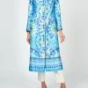 Favourbrook Carnaby Coat Blue Rockingham Silk Satin-Women Mother Of The Bride | Jackets & Coats