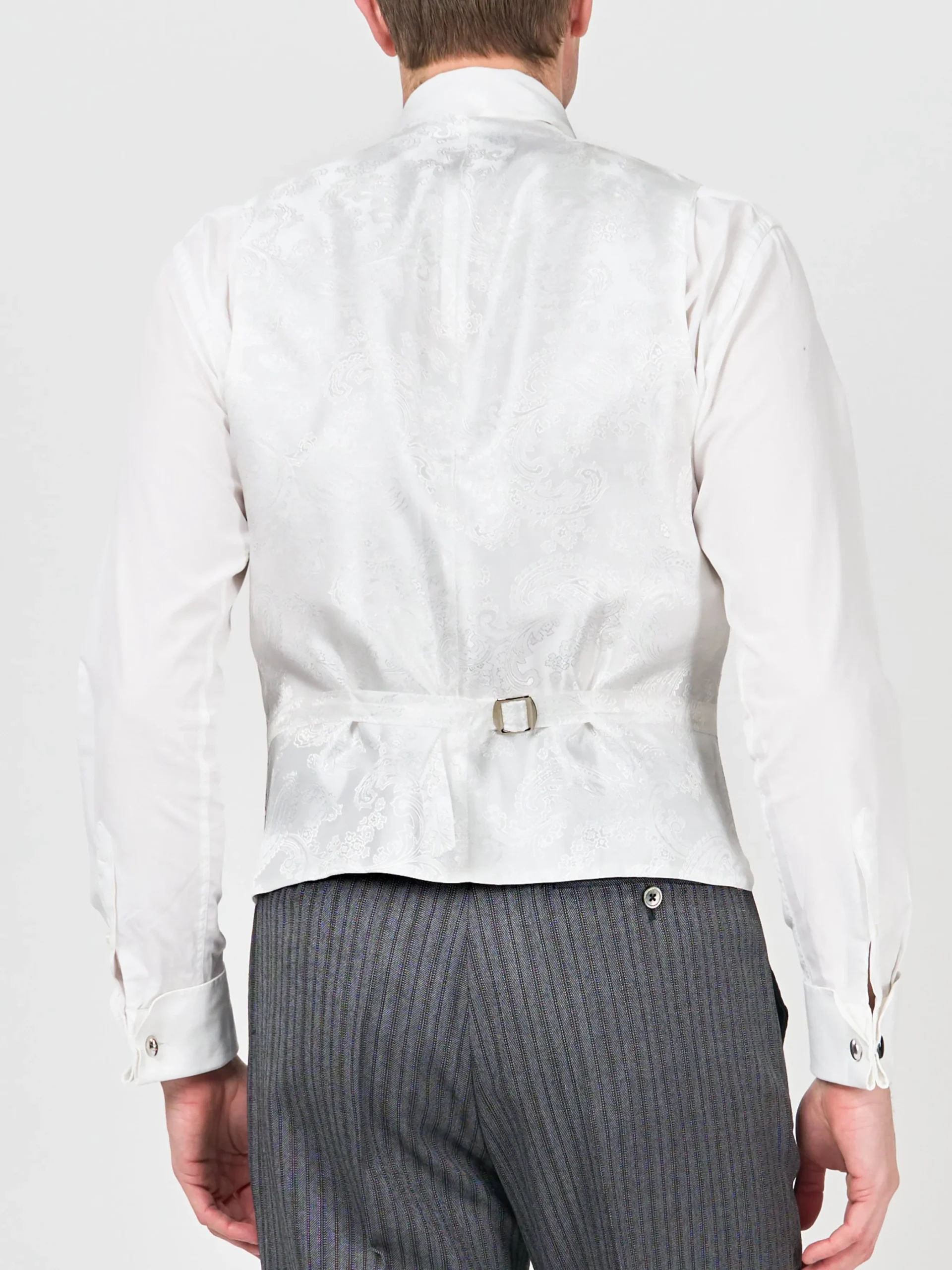 Favourbrook Charcoal Culcross Linen Double Breasted 8 Button Shawl Lapel Waistcoat- Waistcoats | Shawl Lapel Waistcoats