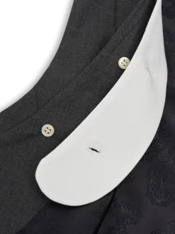 Favourbrook Charcoal Furlong Double Breasted Shawl Lapel Waistcoat with Marcella Slip- Waistcoats | Shawl Lapel Waistcoats