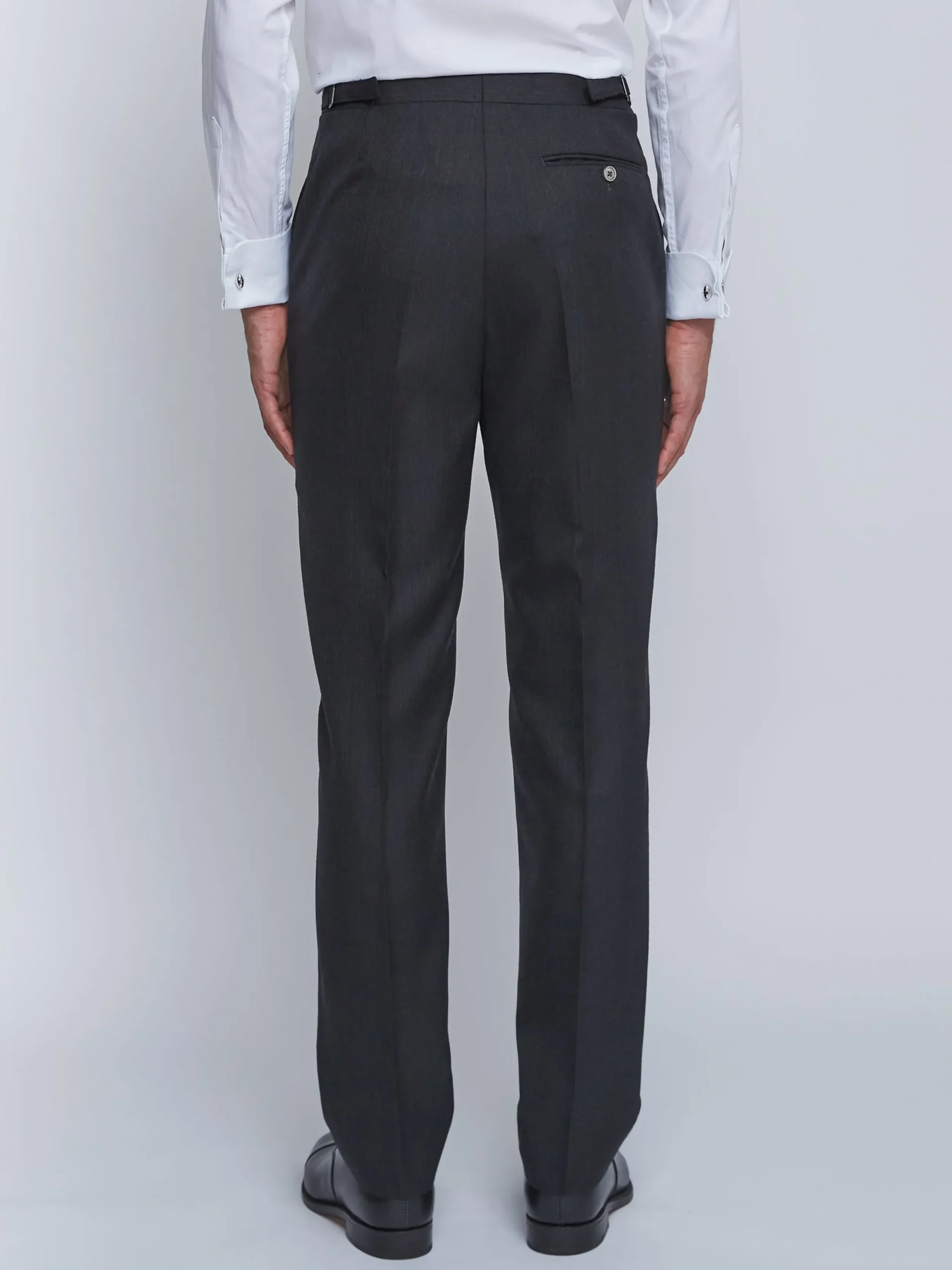 Favourbrook Charcoal Windsor Herringbone High Waisted Flat Front Trousers- Wedding Attire | Trousers