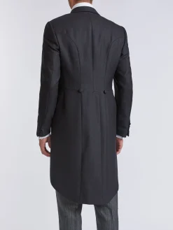Favourbrook Charcoal Windsor Herringbone Wool Morning Coat- Wedding Attire | Occasionwear