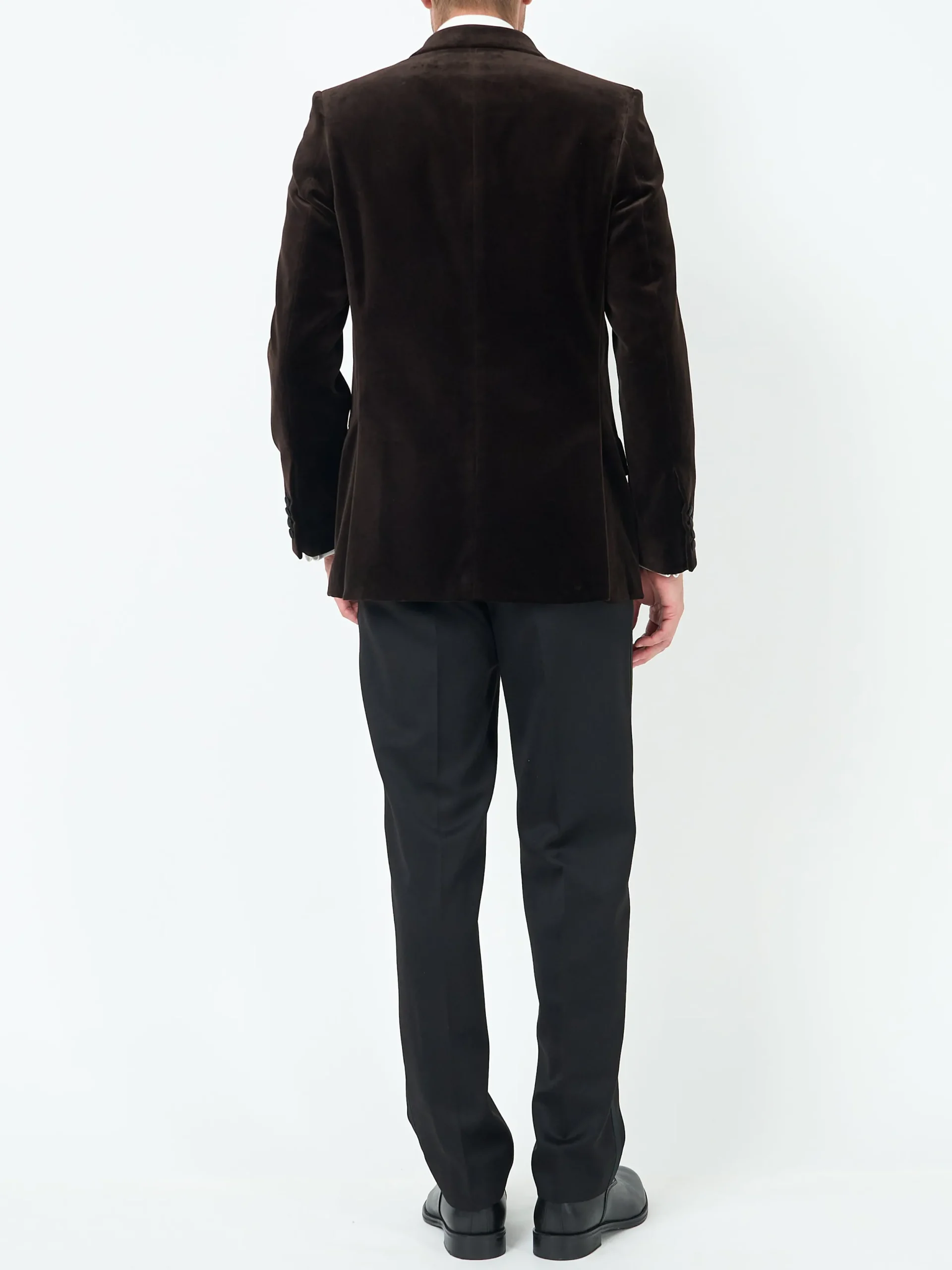 Favourbrook Chocolate Brown Velvet Cotton Double Breasted Dinner Jacket- Occasionwear | Velvet Jackets