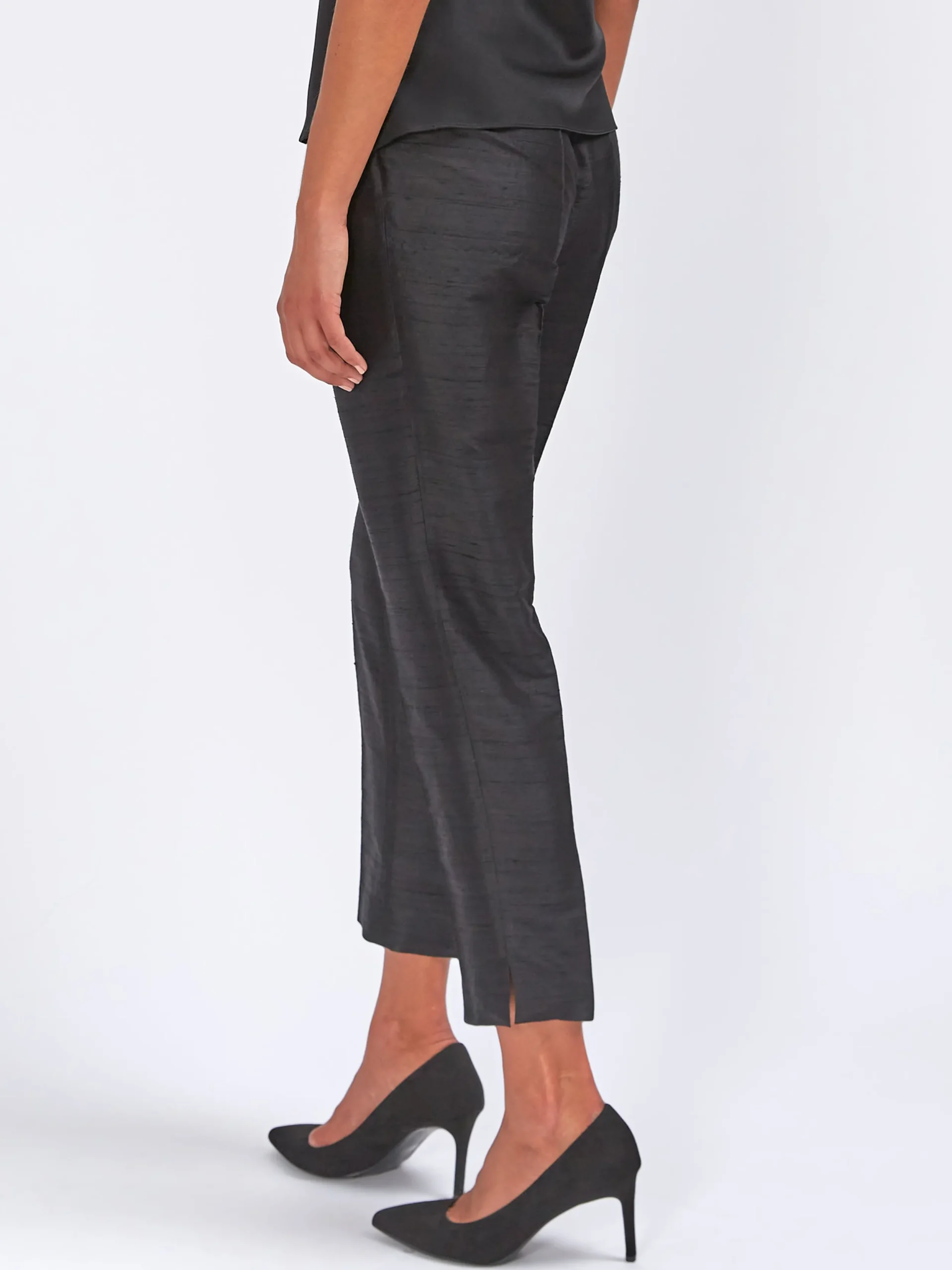 Favourbrook Cigarette Trousers Black Silk Douppion-Women Eveningwear | Eveningwear