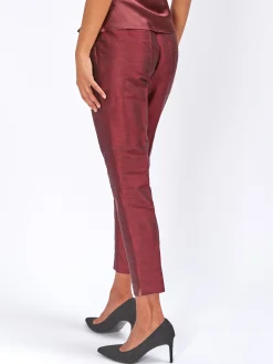 Favourbrook Cigarette Trousers Claret Silk Douppion-Women Eveningwear | Eveningwear