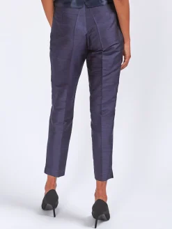 Favourbrook Cigarette Trousers Ink Silk Douppion-Women Eveningwear | Eveningwear