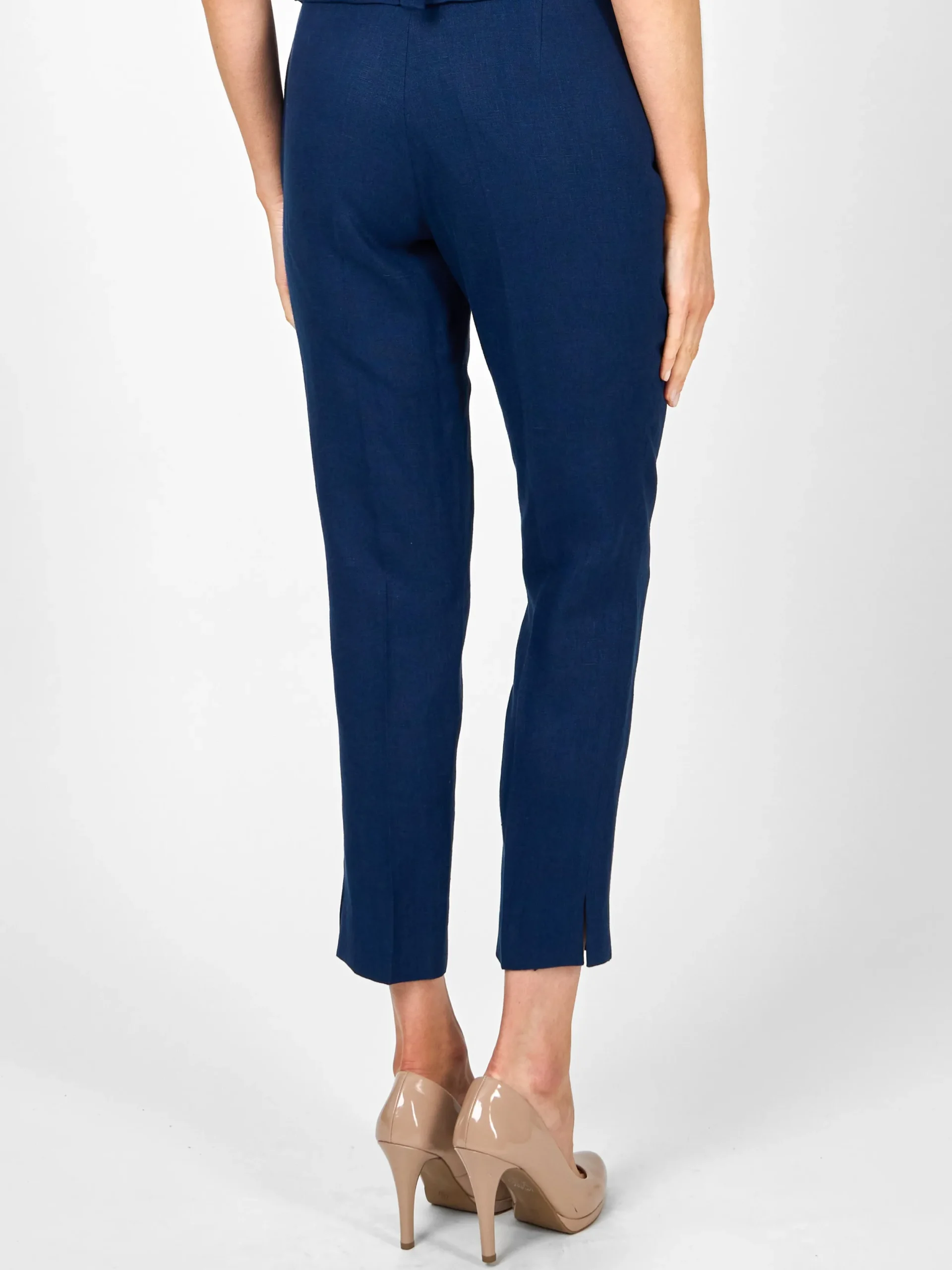 Favourbrook Cigarette Trousers Navy Evering Linen-Women Trousers & Jumpsuits | Trousers