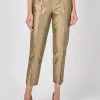Favourbrook Cigarette Trousers Pewter Gold Silk Douppion-Women Eveningwear | Eveningwear