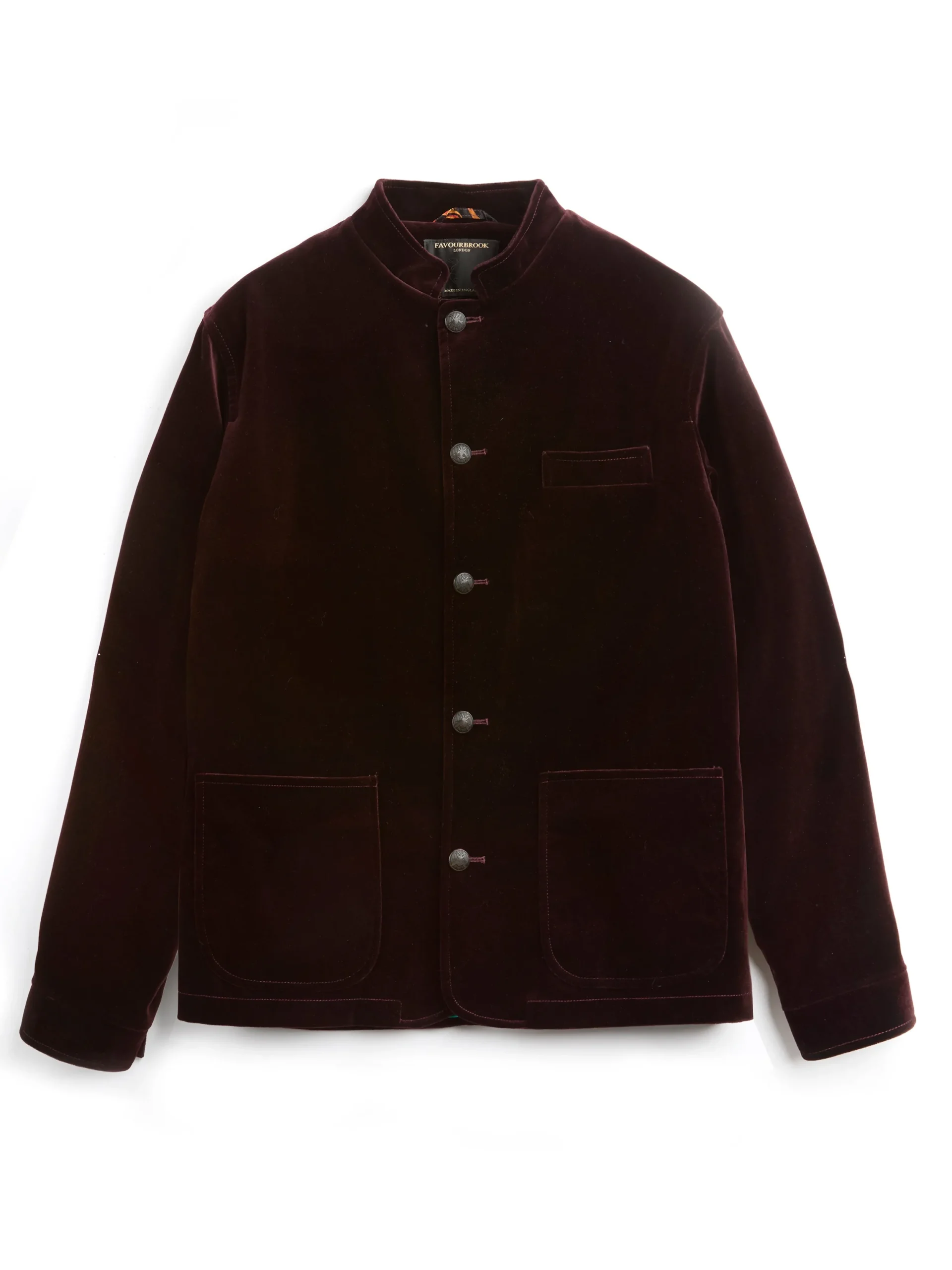 Favourbrook Claret Velvet Cotton Artist Jacket- Nehru Jackets | Velvet Jackets