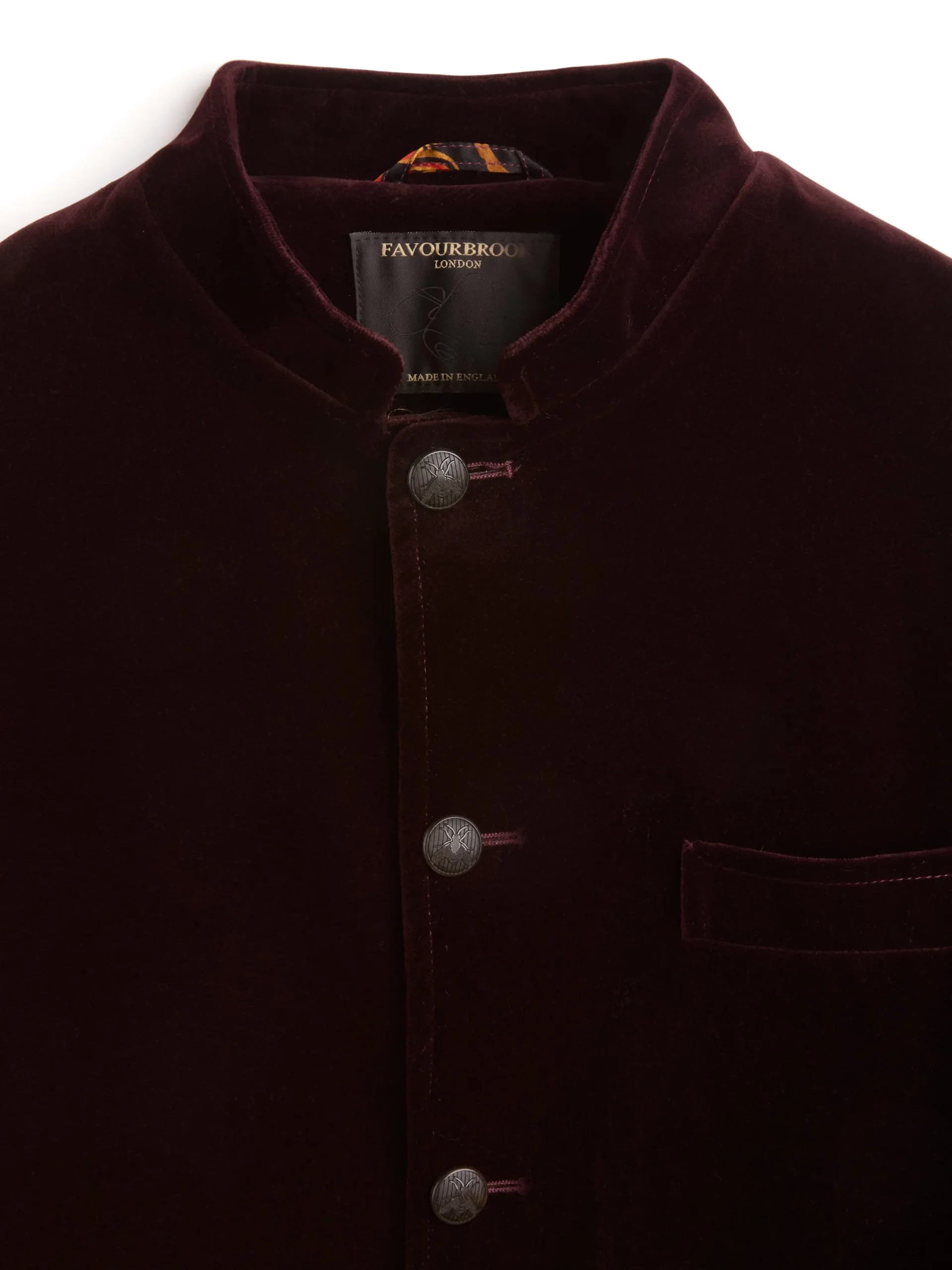 Favourbrook Claret Velvet Cotton Artist Jacket- Nehru Jackets | Velvet Jackets