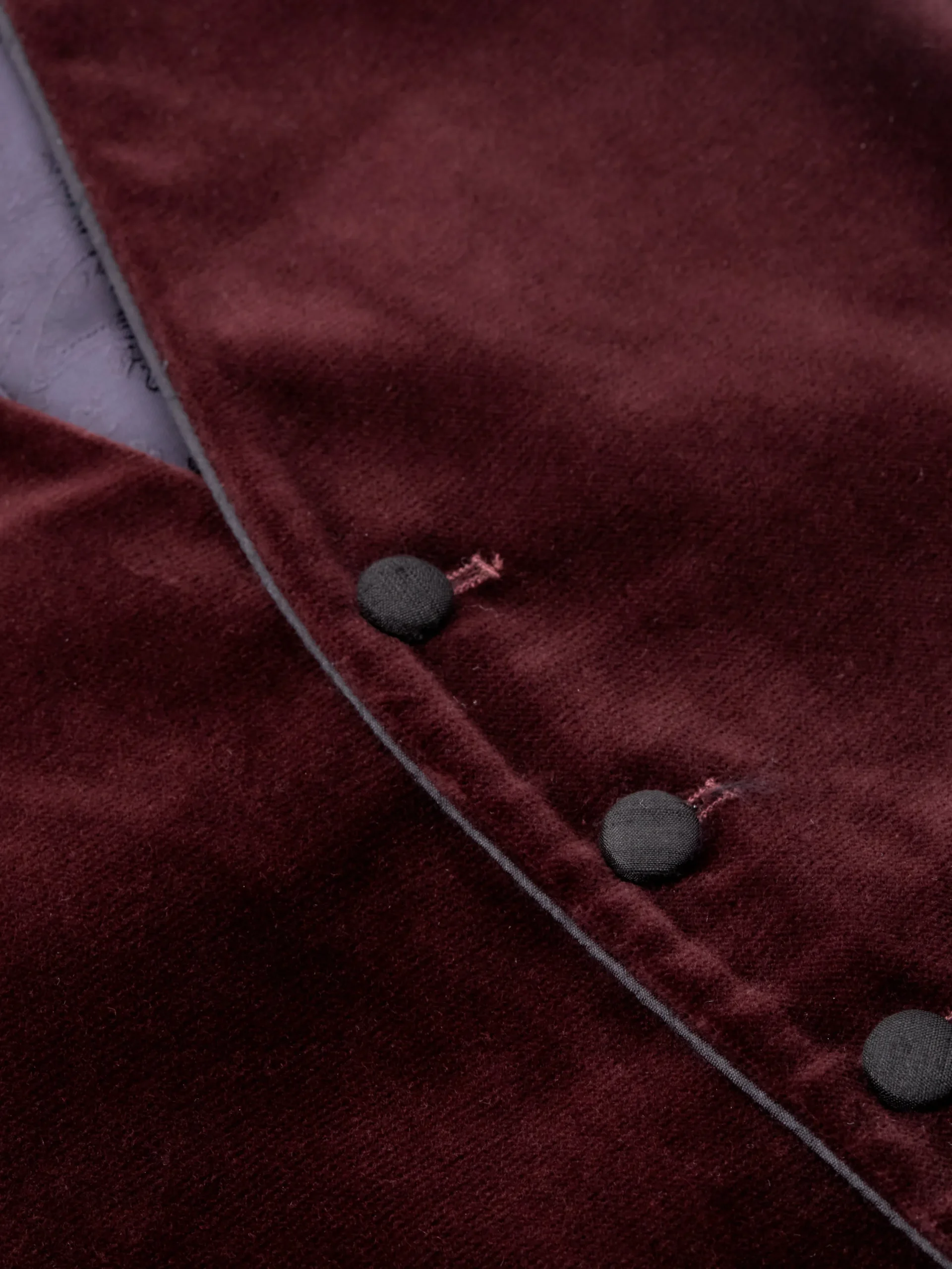 Favourbrook Claret Velvet Cotton Single Breasted 6 Button Piped Waistcoat- Waistcoats | Single Breasted Waistcoats