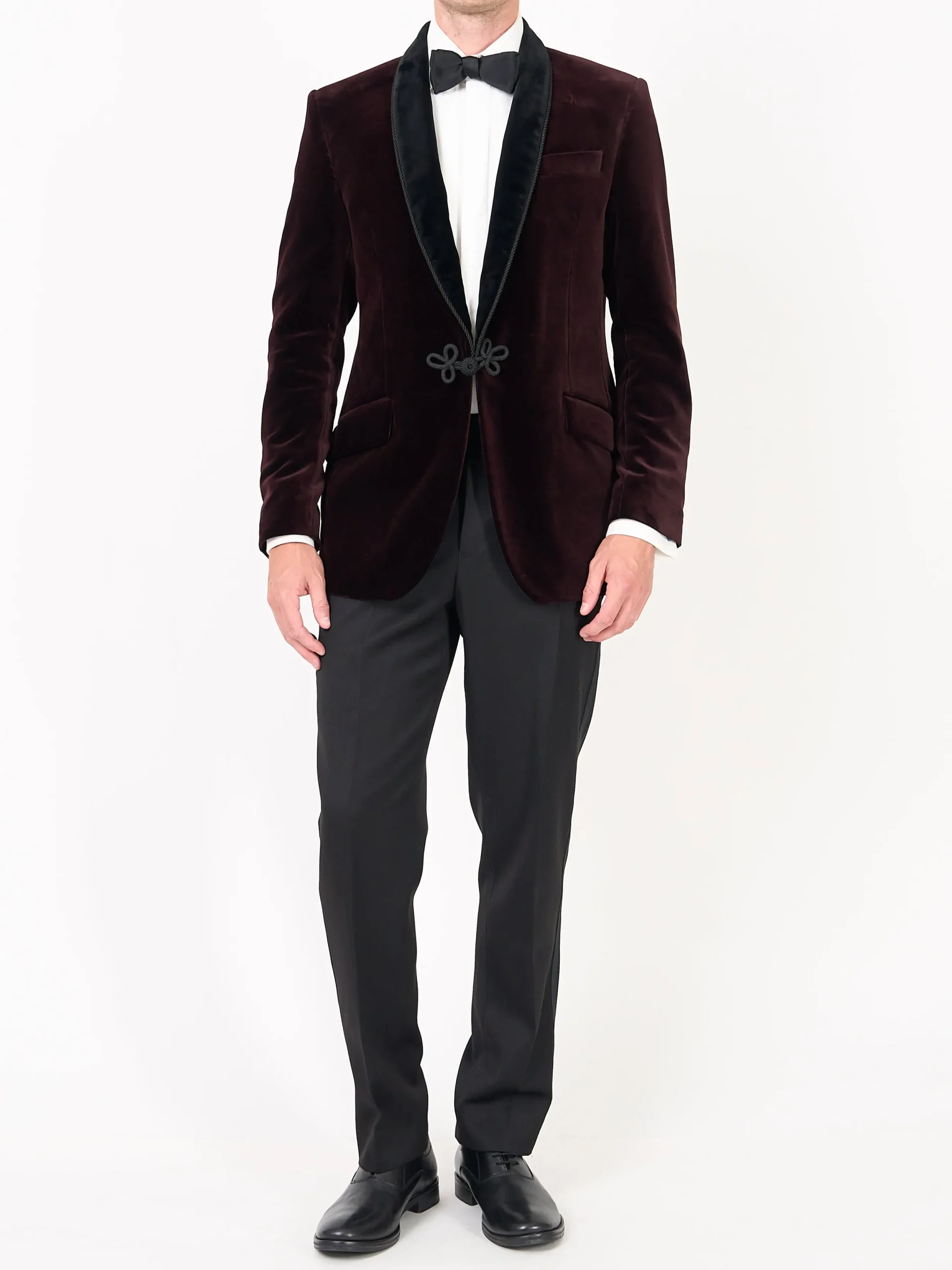 Favourbrook Claret Velvet Single Breasted Grosvenor Smoking Jacket- Velvet Jackets | Smoking Jackets