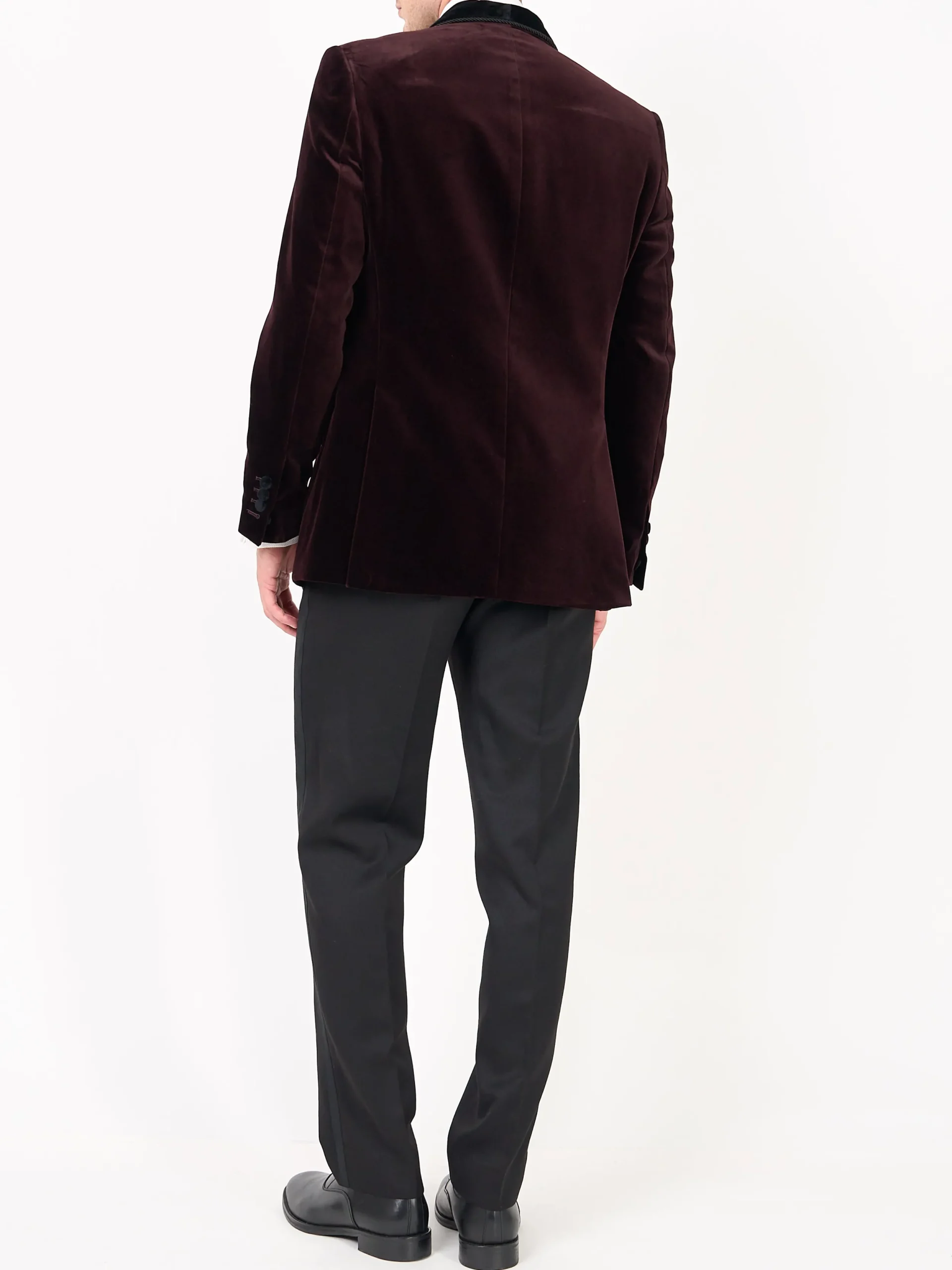 Favourbrook Claret Velvet Single Breasted Grosvenor Smoking Jacket- Velvet Jackets | Smoking Jackets