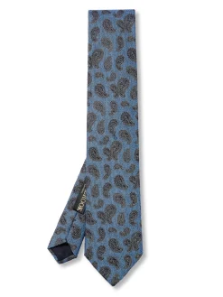 Favourbrook Cobalt Durlston Paisley Silk/Wool Tie- Ties