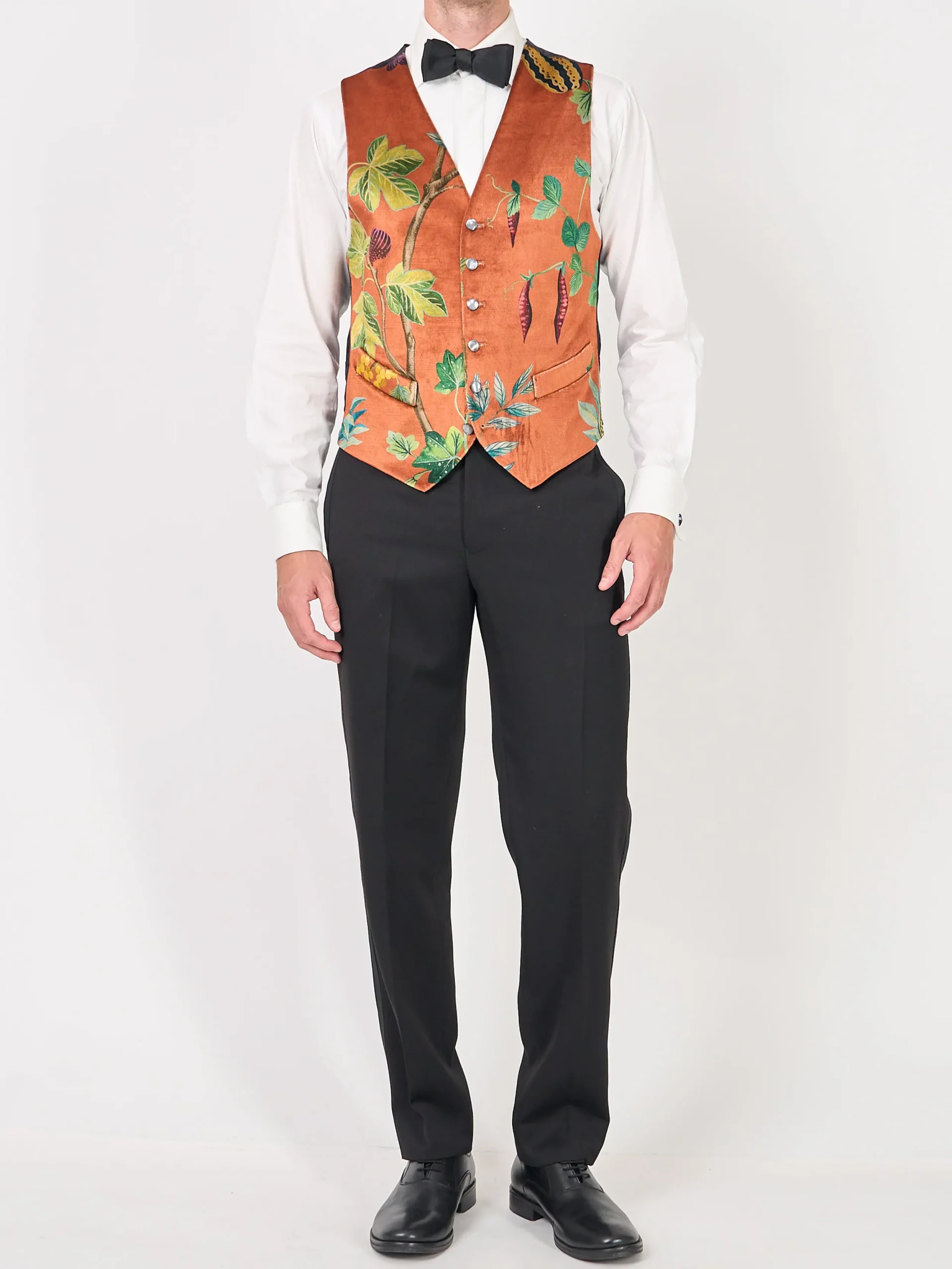 Favourbrook Copper Regency Velvet Single Breasted 6 Button Waistcoat- Single Breasted Waistcoats | Waistcoats