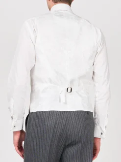 Favourbrook Cream Wetherby Double Breasted 8 Button Shawl Lapel Waistcoat- Waistcoats | Shawl Lapel Waistcoats