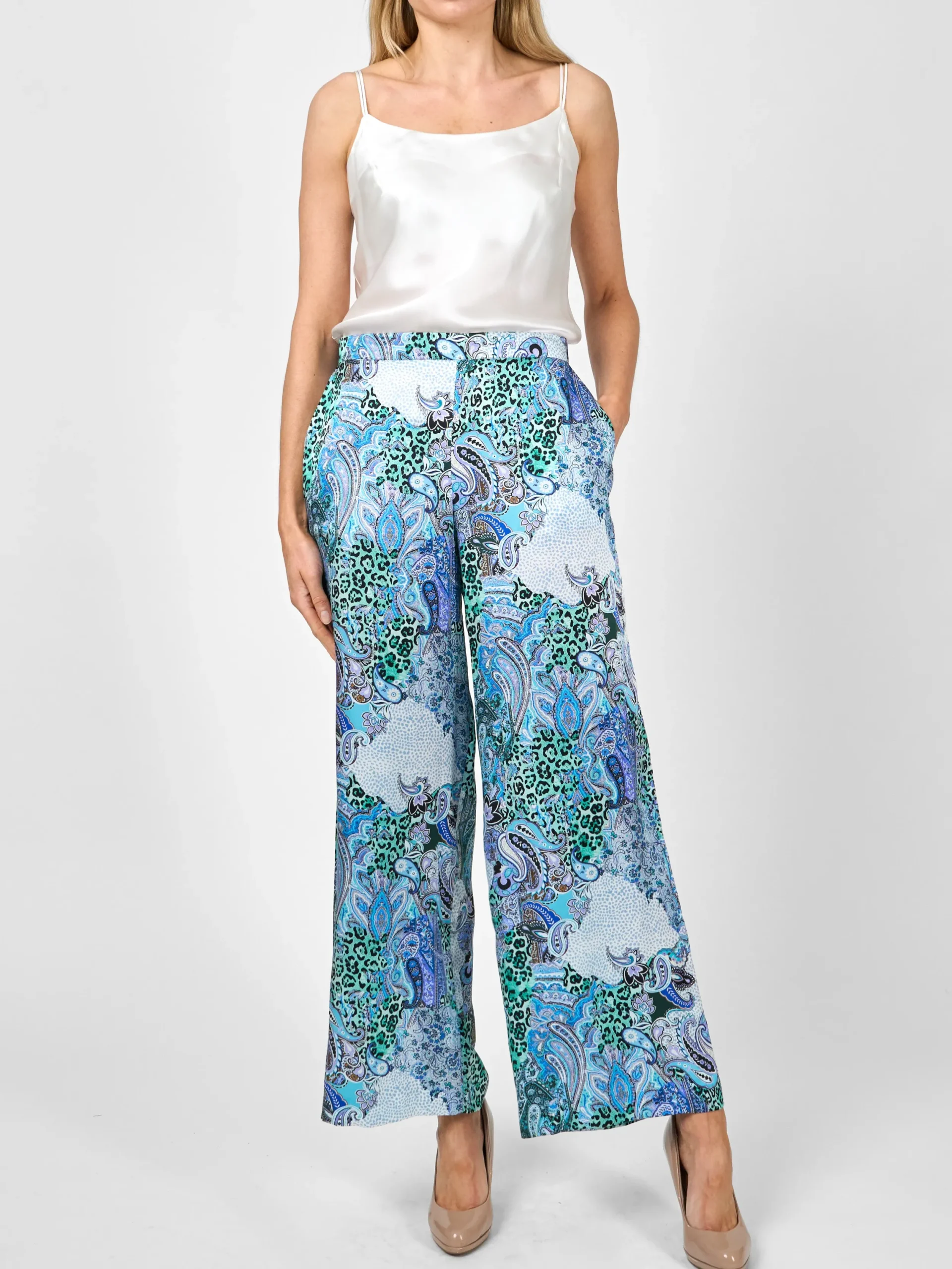Favourbrook Cruise Trousers Blue Dharma Silk Satin-Women Eveningwear | Eveningwear