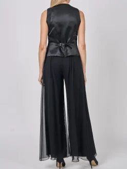 Favourbrook Double-Breasted Black Navy Clyde Silk Velvet-Women Eveningwear | Eveningwear