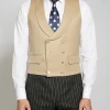 Favourbrook Dukes Beige Double Breasted 8 Button Shawl Lapel Waistcoat- Royal Ascot | Wedding Attire