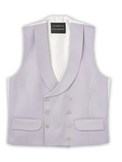 Favourbrook Dukes Lilac Double Breasted 8 Button Shawl Lapel Waistcoat- Wedding Attire | Waistcoats