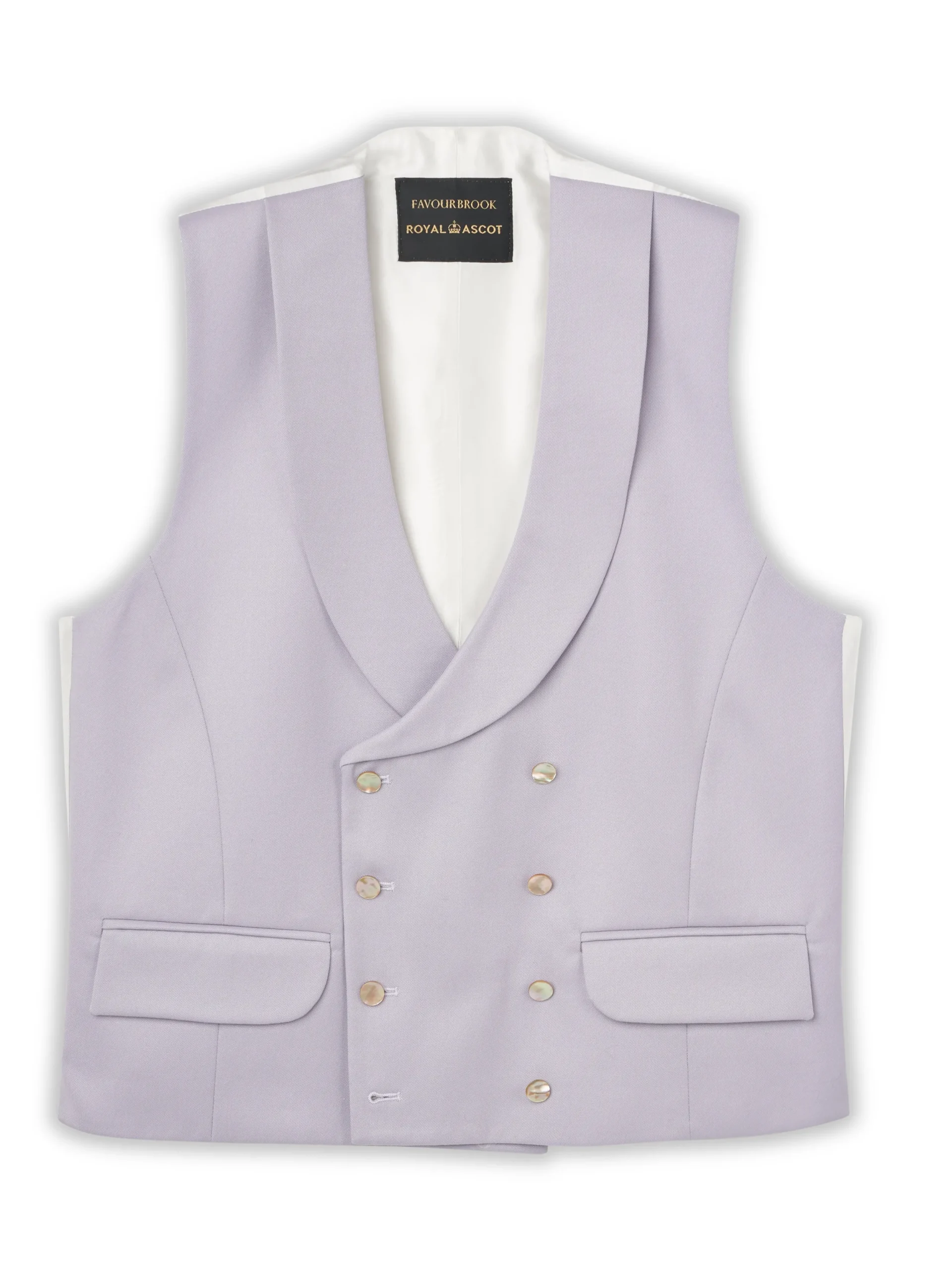 Favourbrook Dukes Lilac Double Breasted 8 Button Shawl Lapel Waistcoat- Wedding Attire | Waistcoats
