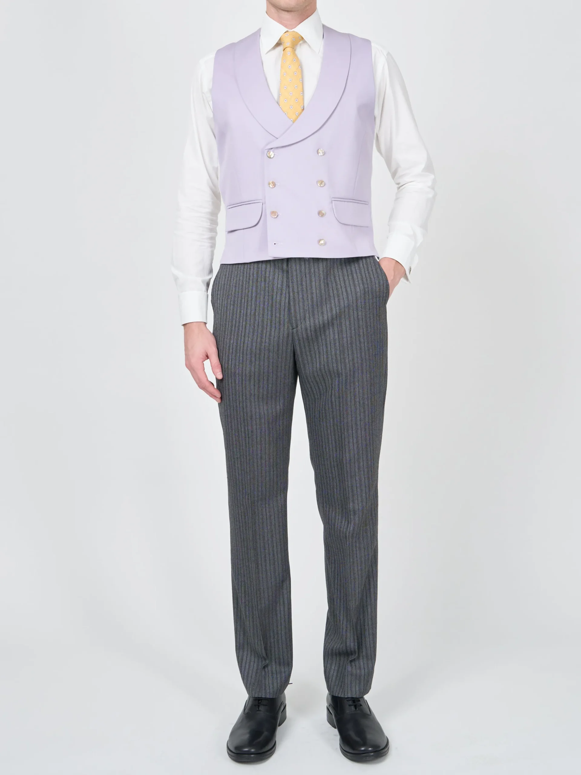 Favourbrook Dukes Lilac Double Breasted 8 Button Shawl Lapel Waistcoat- Wedding Attire | Waistcoats