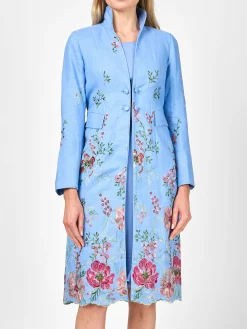 Favourbrook Eton Coat Pale Blue Glemham Crease Resist Linen-Women Jackets & Coats | Mother Of The Bride