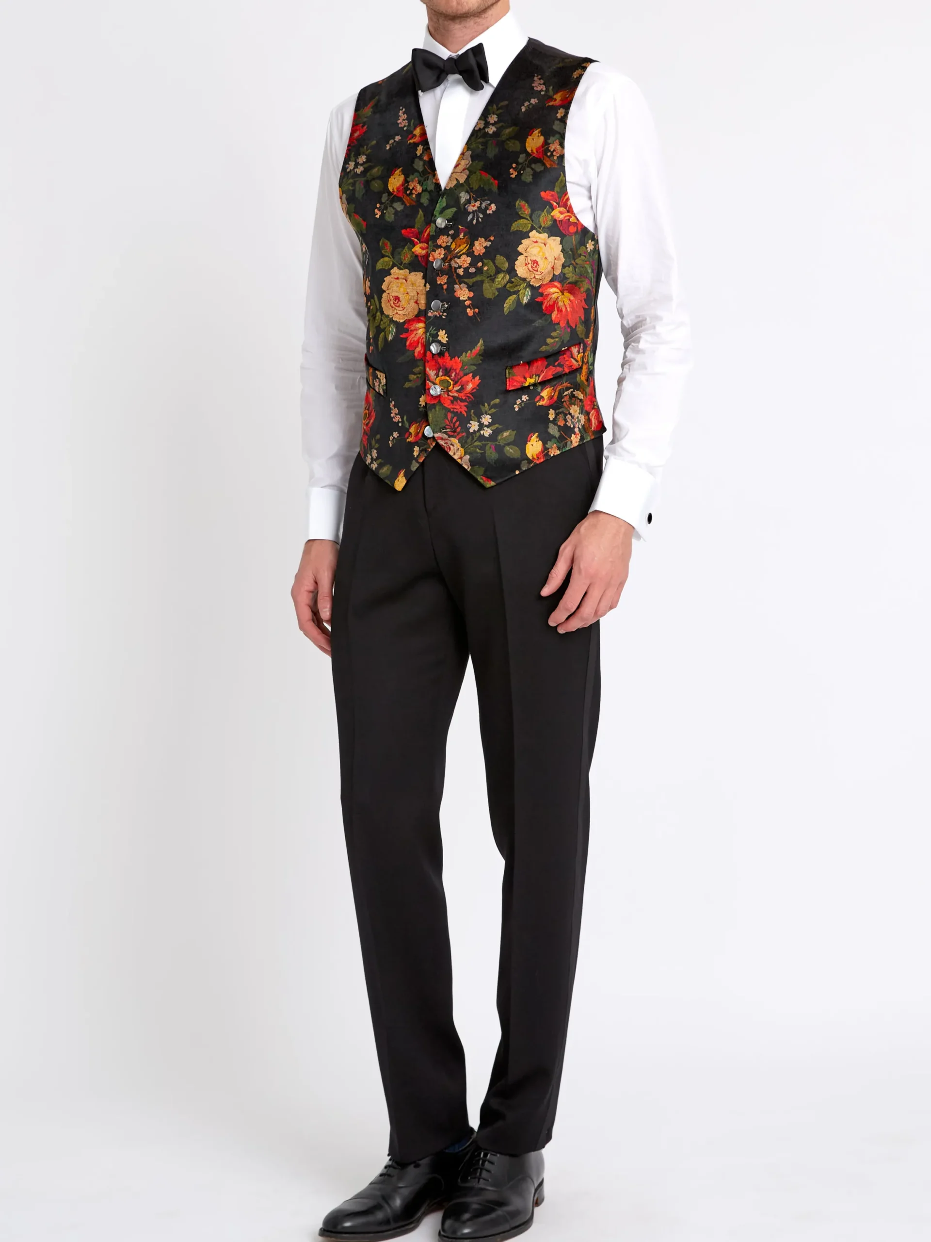 Favourbrook Film Noir Lady Kristina Cotton Single Breasted 6 Button Waistcoat- Waistcoats | Single Breasted Waistcoats