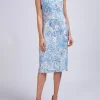 Favourbrook Florence Dress Ivory Blue Safy Linen-Women Raceday | Dresses