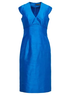 Favourbrook Florence Dress Sapphire Plain Silk Douppion-Women Dresses