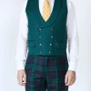Favourbrook Forest Green Plain Wool Double Breasted 8 Button Shawl Lapel Waistcoat- Groomswear | Waistcoats