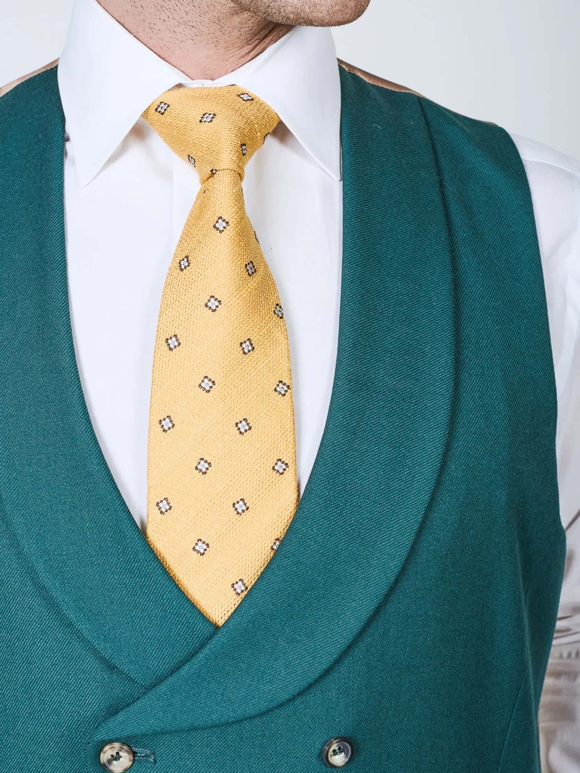 Favourbrook Forest Green Plain Wool Double Breasted 8 Button Shawl Lapel Waistcoat- Groomswear | Waistcoats