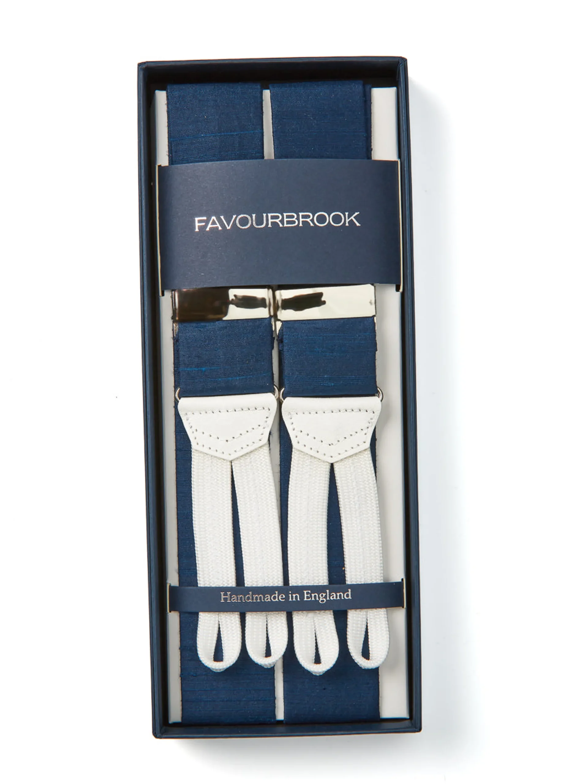 Favourbrook French Navy Douppion Silk Braces- Braces