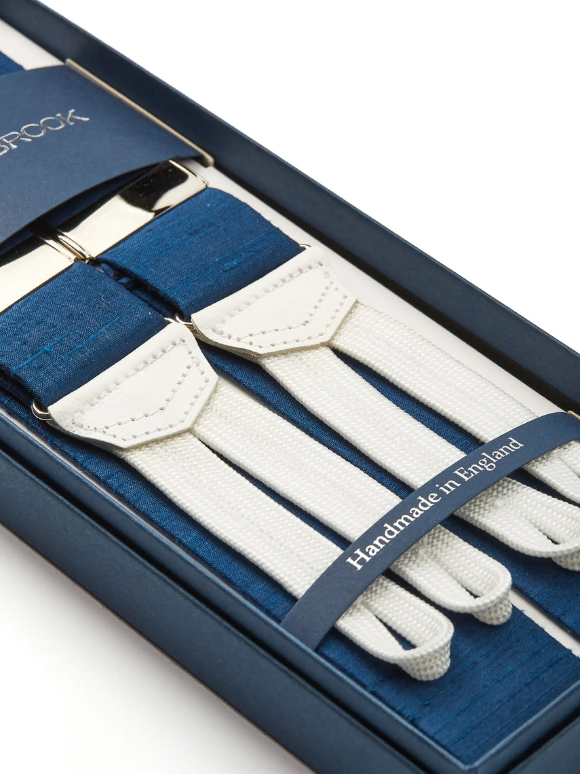 Favourbrook French Navy Douppion Silk Braces- Braces