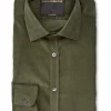 Favourbrook Green Mersey Cord Burlington Shirt- Shirts