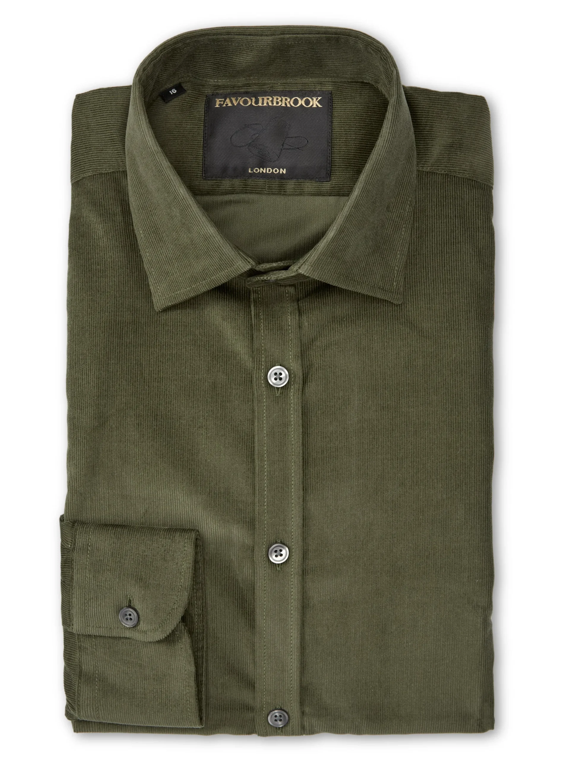 Favourbrook Green Mersey Cord Burlington Shirt- Shirts