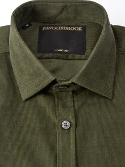 Favourbrook Green Mersey Cord Burlington Shirt- Shirts