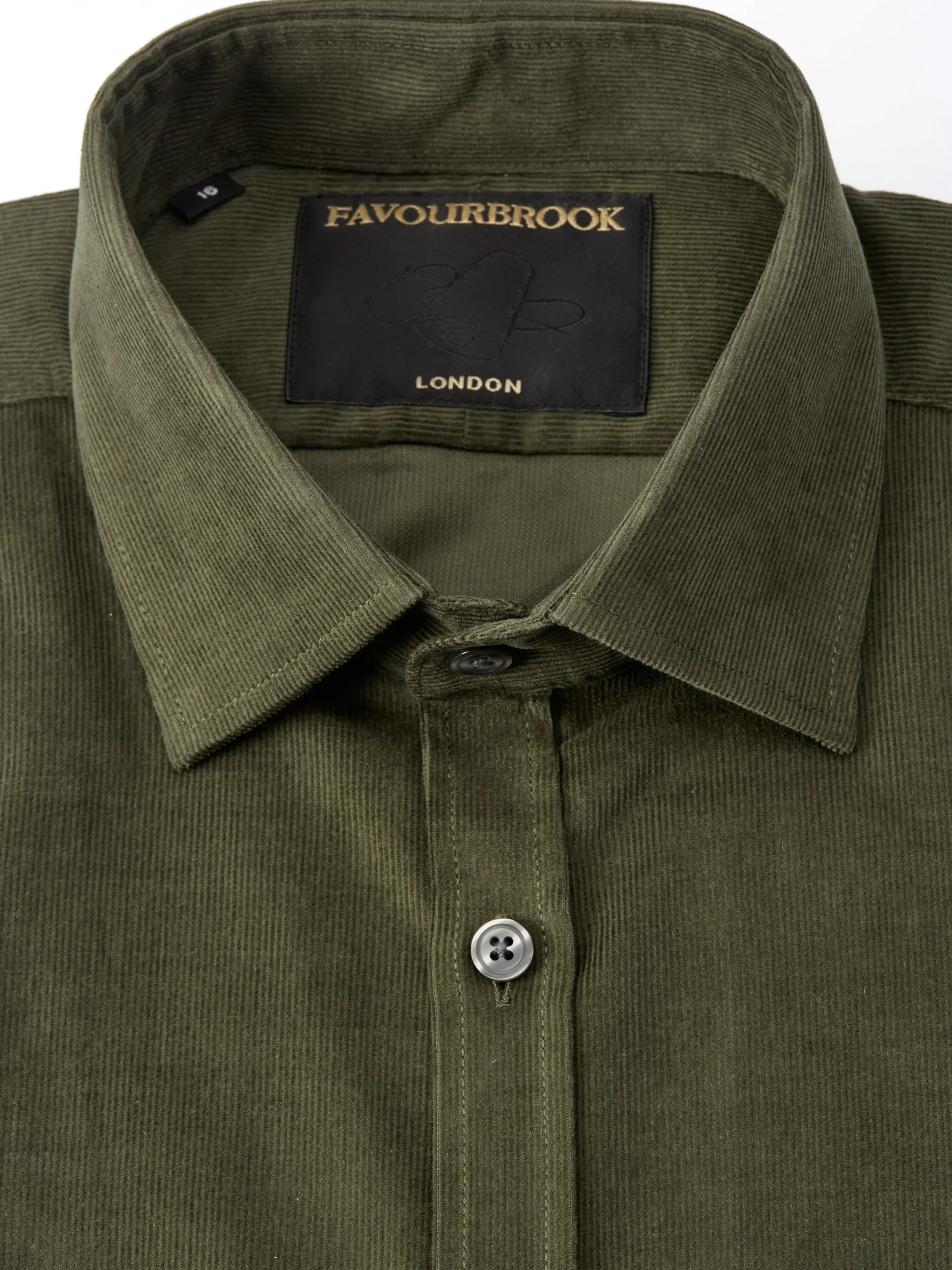 Favourbrook Green Mersey Cord Burlington Shirt- Shirts
