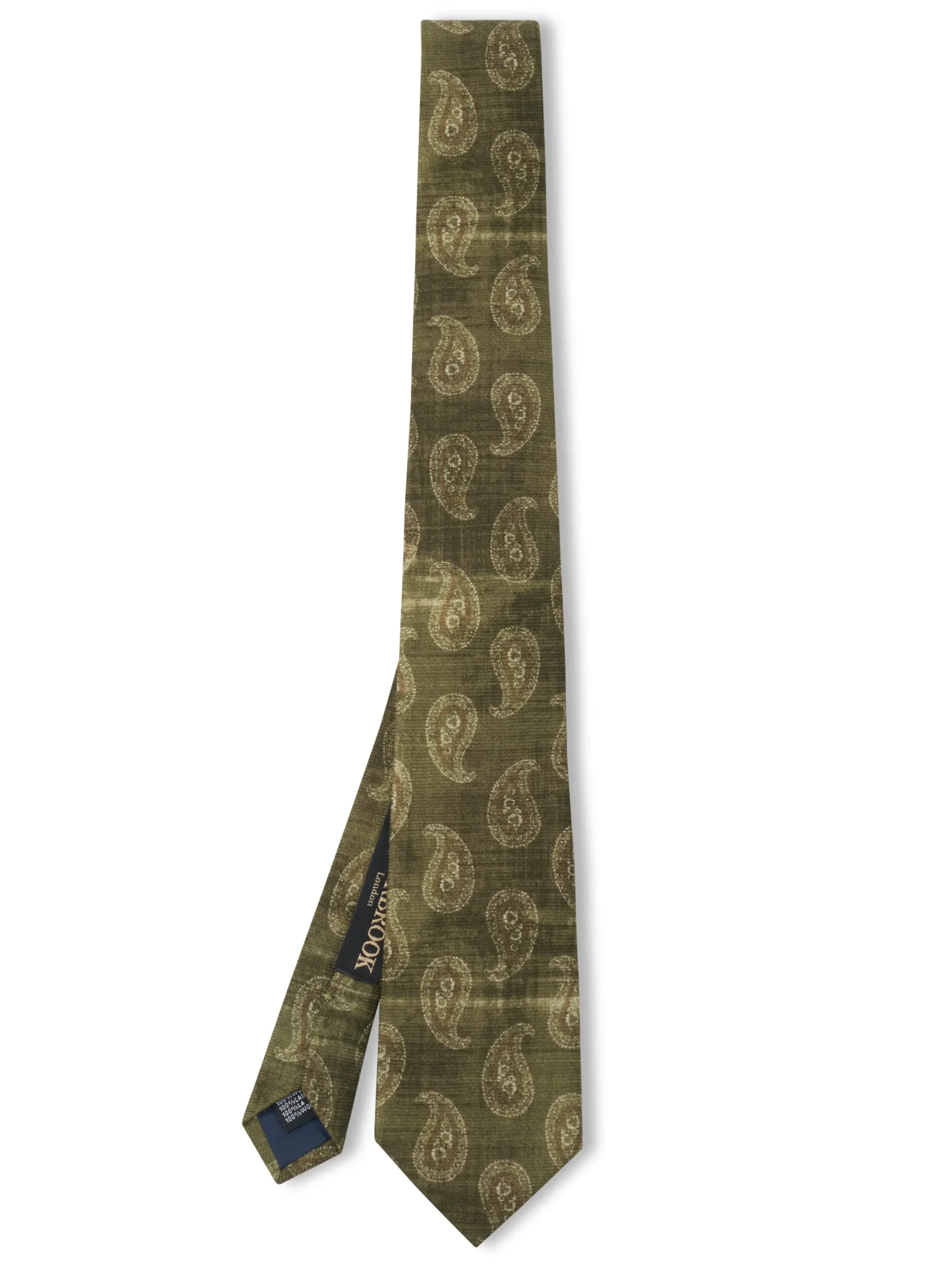 Favourbrook Green Shirburn Paisley Wool Tie- Wedding Attire | Ties