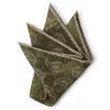 Favourbrook Green Shirburn Paisley Wool Pocket Square- Pocket Squares