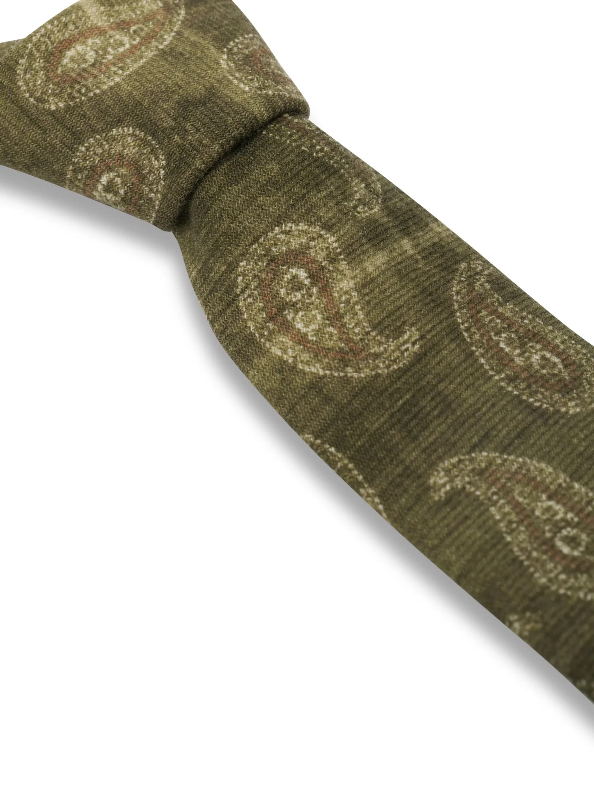 Favourbrook Green Shirburn Paisley Wool Tie- Wedding Attire | Ties
